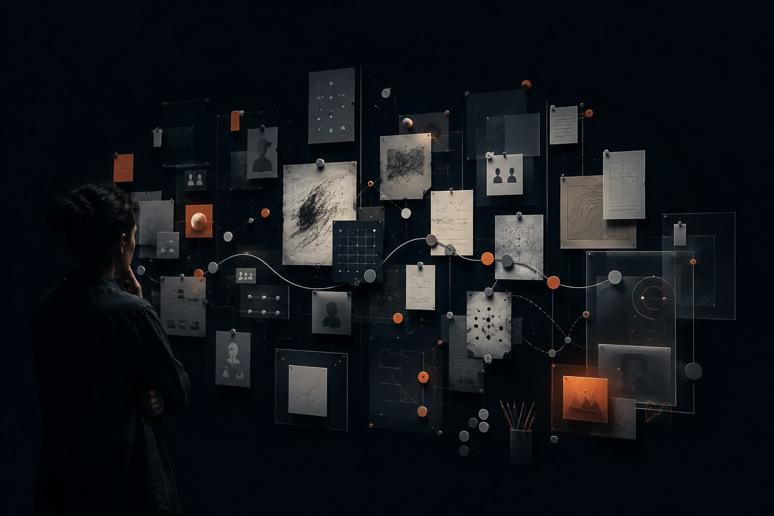Product discovery research map with user-journey fragments